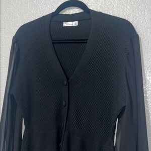 89th & Madison Black Button-Up Cardigan